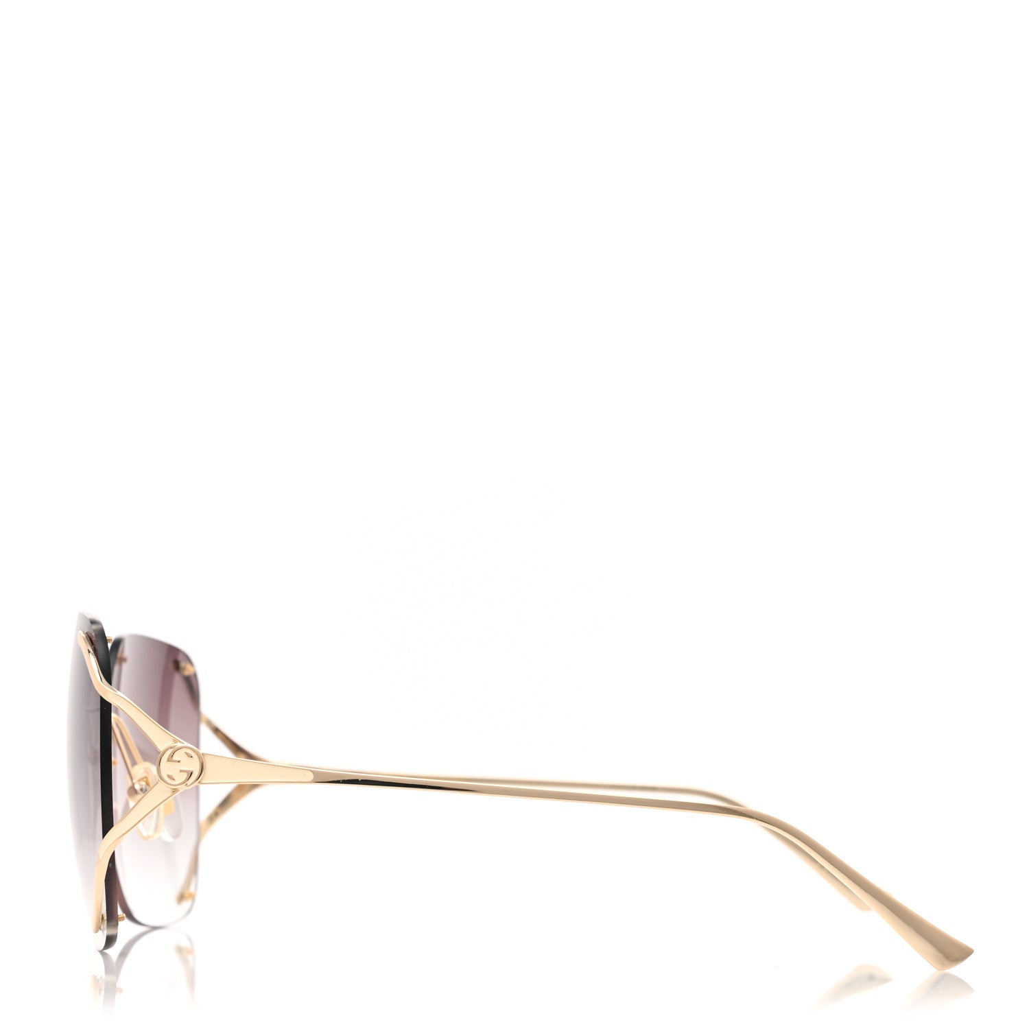 Gucci Metal Oversized Sunglasses GG0646S Gold Brown 3 of 7