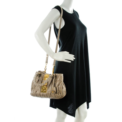 Miu Miu Nappa Matelasse Top Handle Bag Pomice 2 of 8