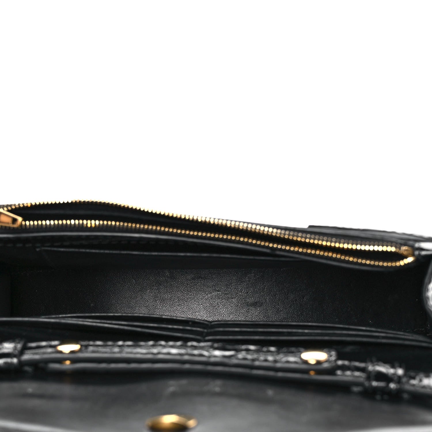 Balenciaga Shiny Calfskin Crocodile Embossed Hourglass Chain Bag Black 5 of 9