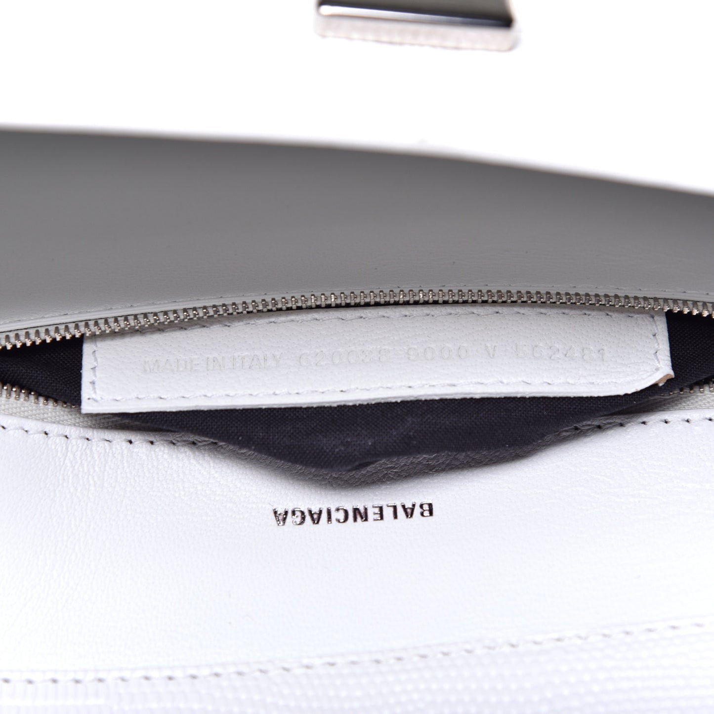 Patent Calfskin Lizard Embossed Medium Ghost Shoulder Bag Optic White