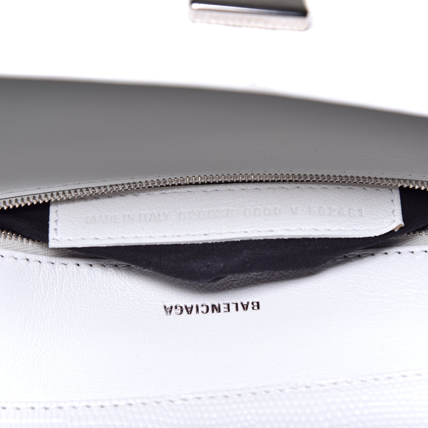 Balenciaga Patent Calfskin Lizard Embossed Medium Ghost Shoulder Bag Optic White 9 of 10
