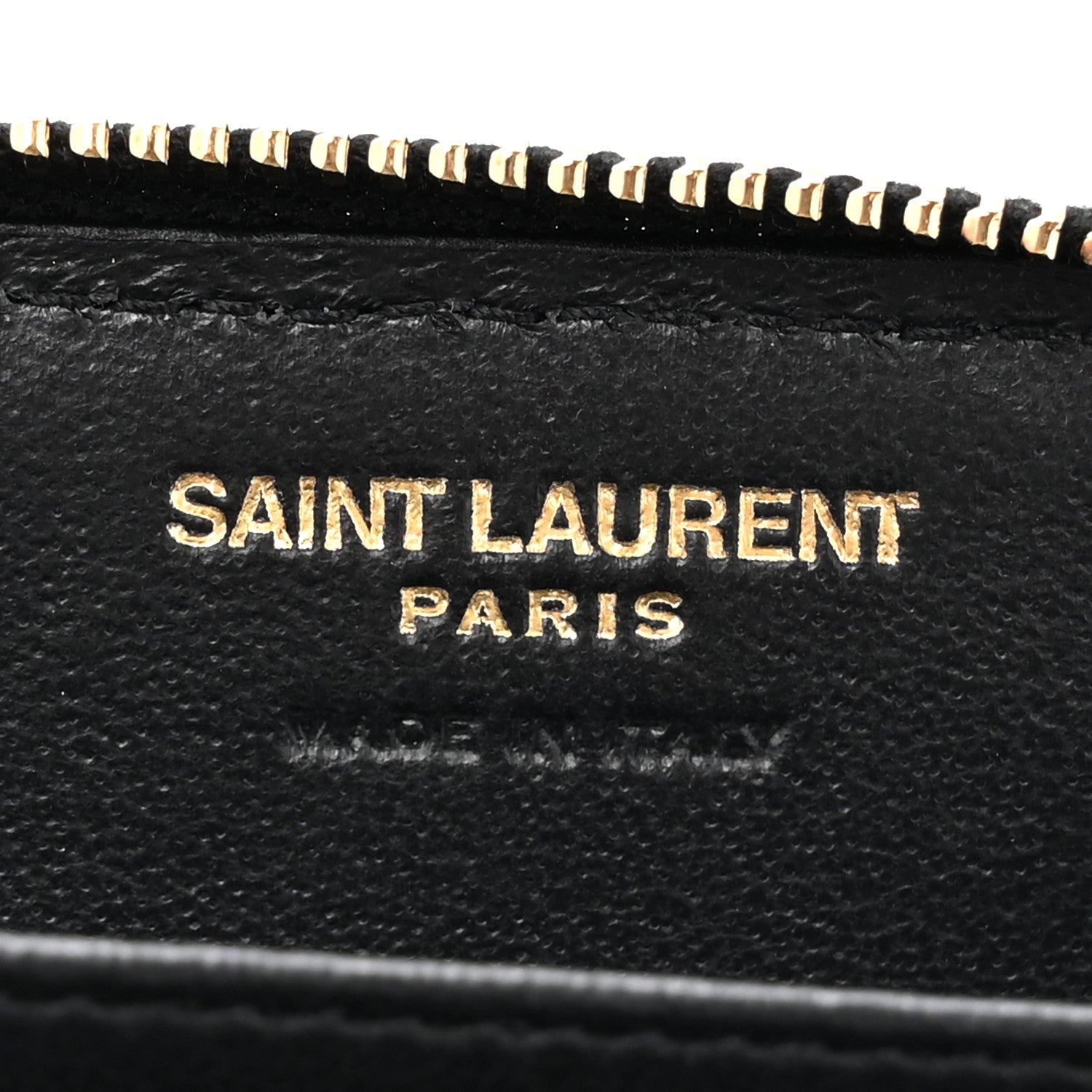 Saint Laurent Lambskin Matelasse Chevron Monogram Cassandre Compact Zip Around Card Wallet Black 6 of 7