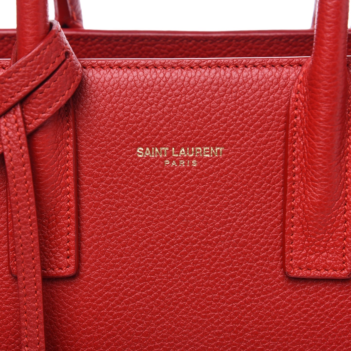 Grained Calfskin Nano Sac De Jour Lipstick Red