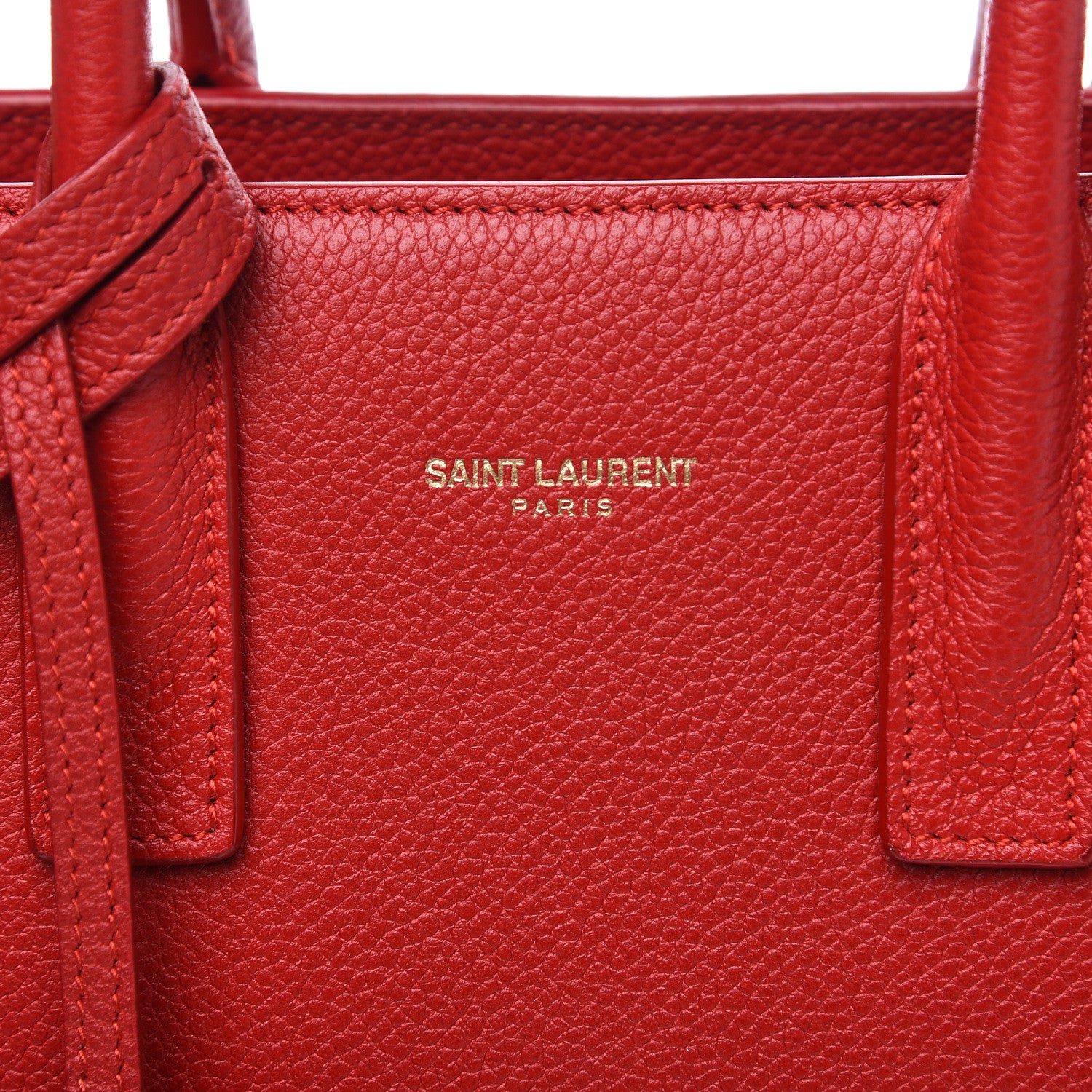 Saint Laurent Grained Calfskin Nano Sac De Jour Lipstick Red 6 of 11