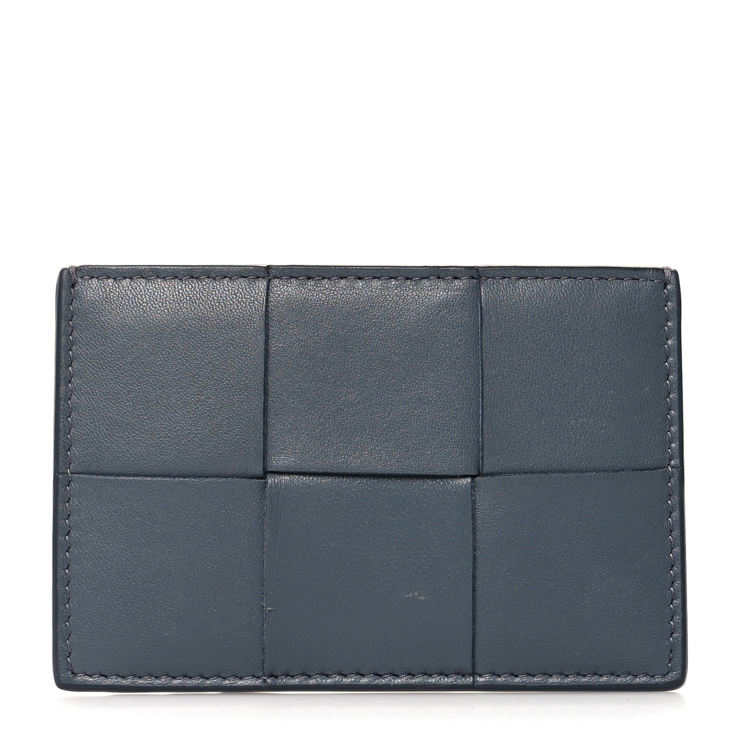 Nappa Maxi Intrecciato Card Holder Blue