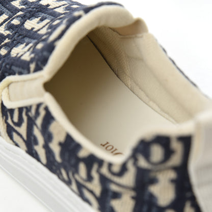 Christian Dior Canvas Oblique Embroidered Womens Solar Slip On Sneakers 37.5 Deep Blue 8 of 15