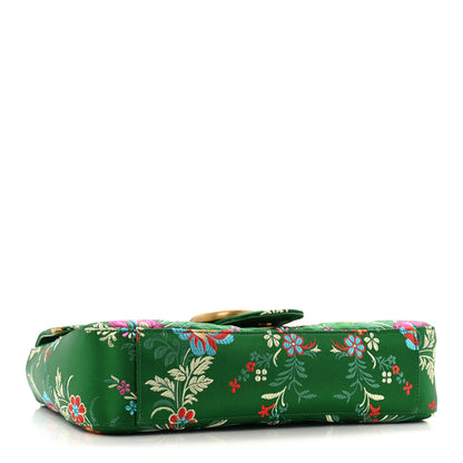 Gucci Jacquard Matelasse Floral Medium GG Marmont Shoulder Bag Green 4 of 12