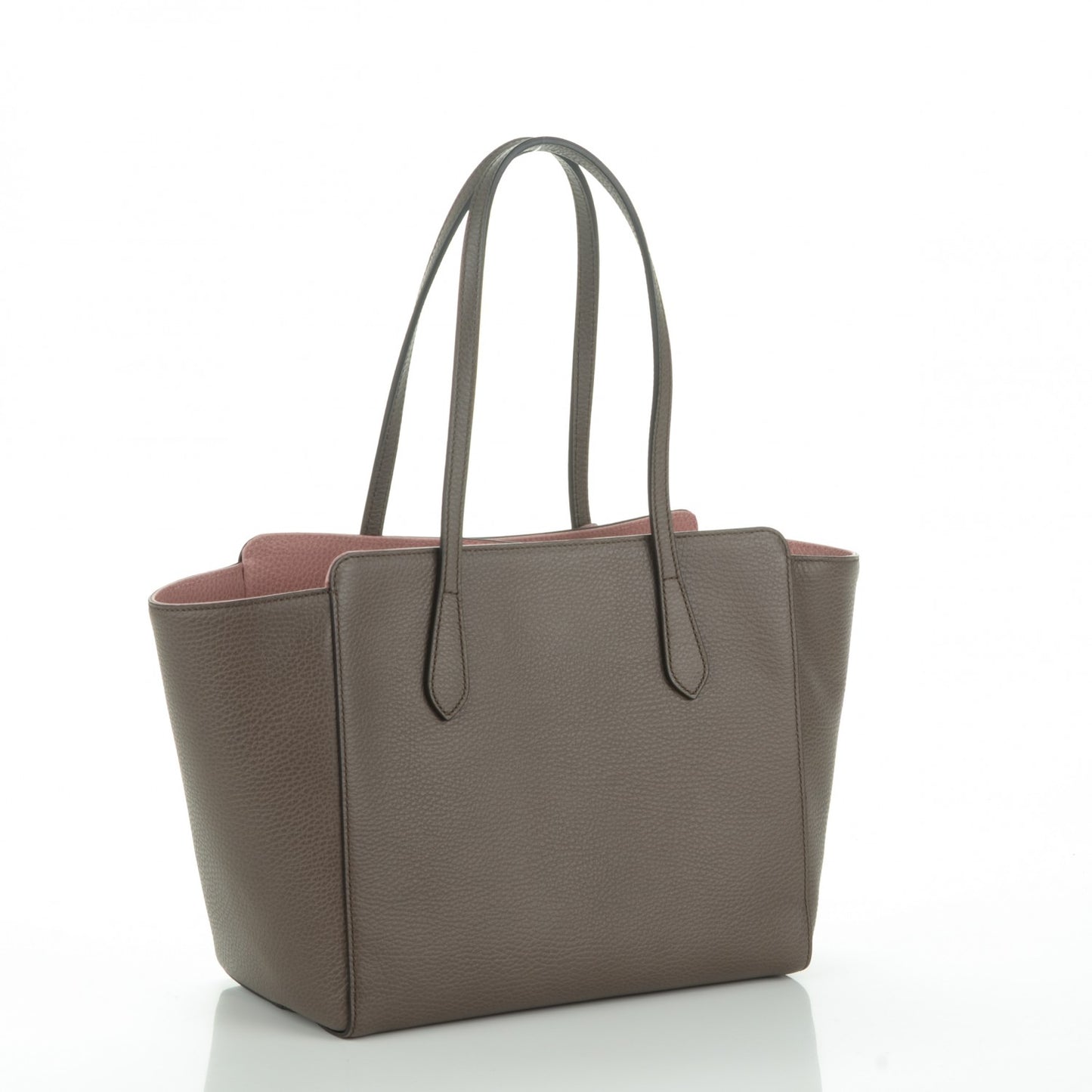 Dollar Calfskin Small Swing Tote Grey Field Soft Pink