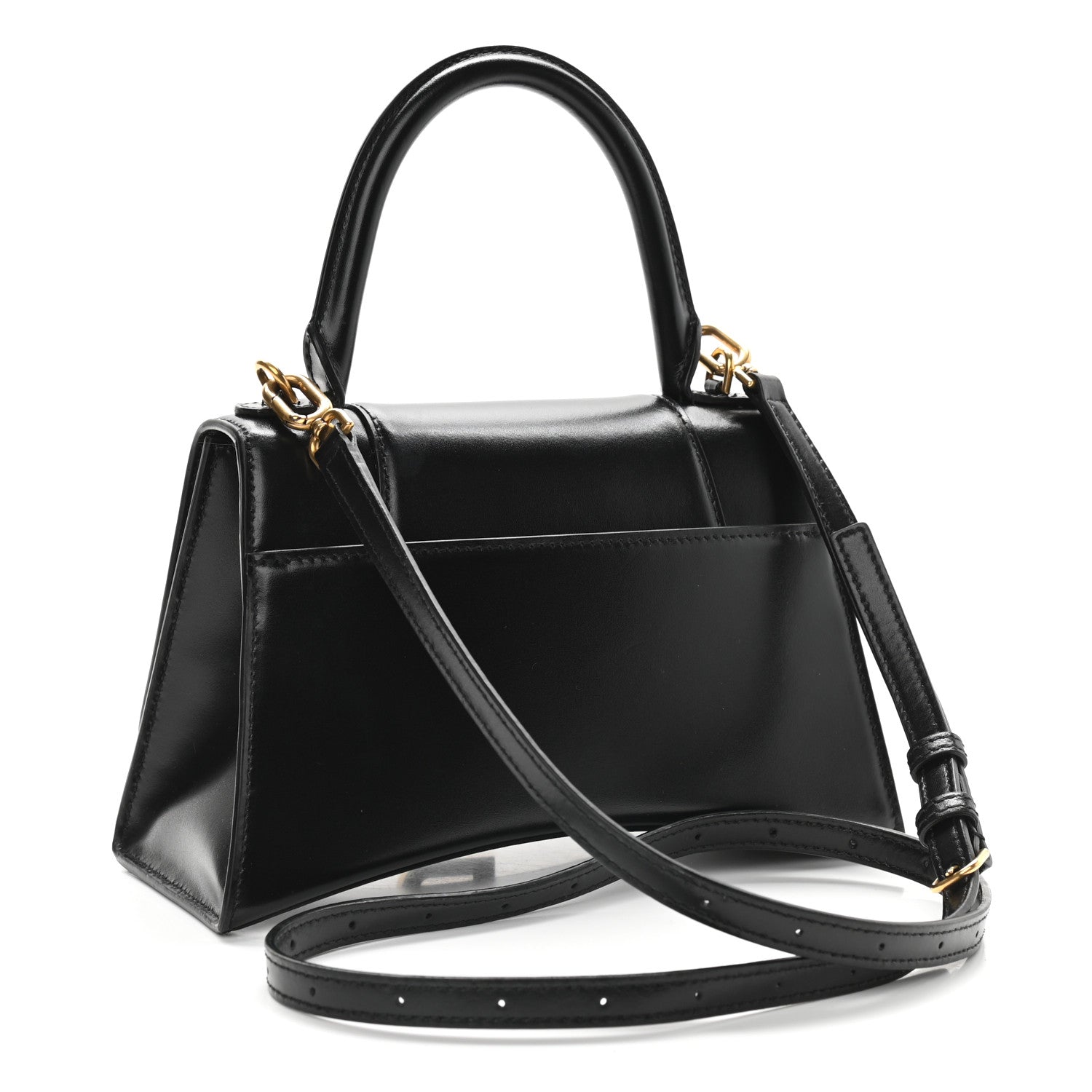 Balenciaga Shiny Box Calfskin Small Hourglass Top Handle Bag Black 3 of 8