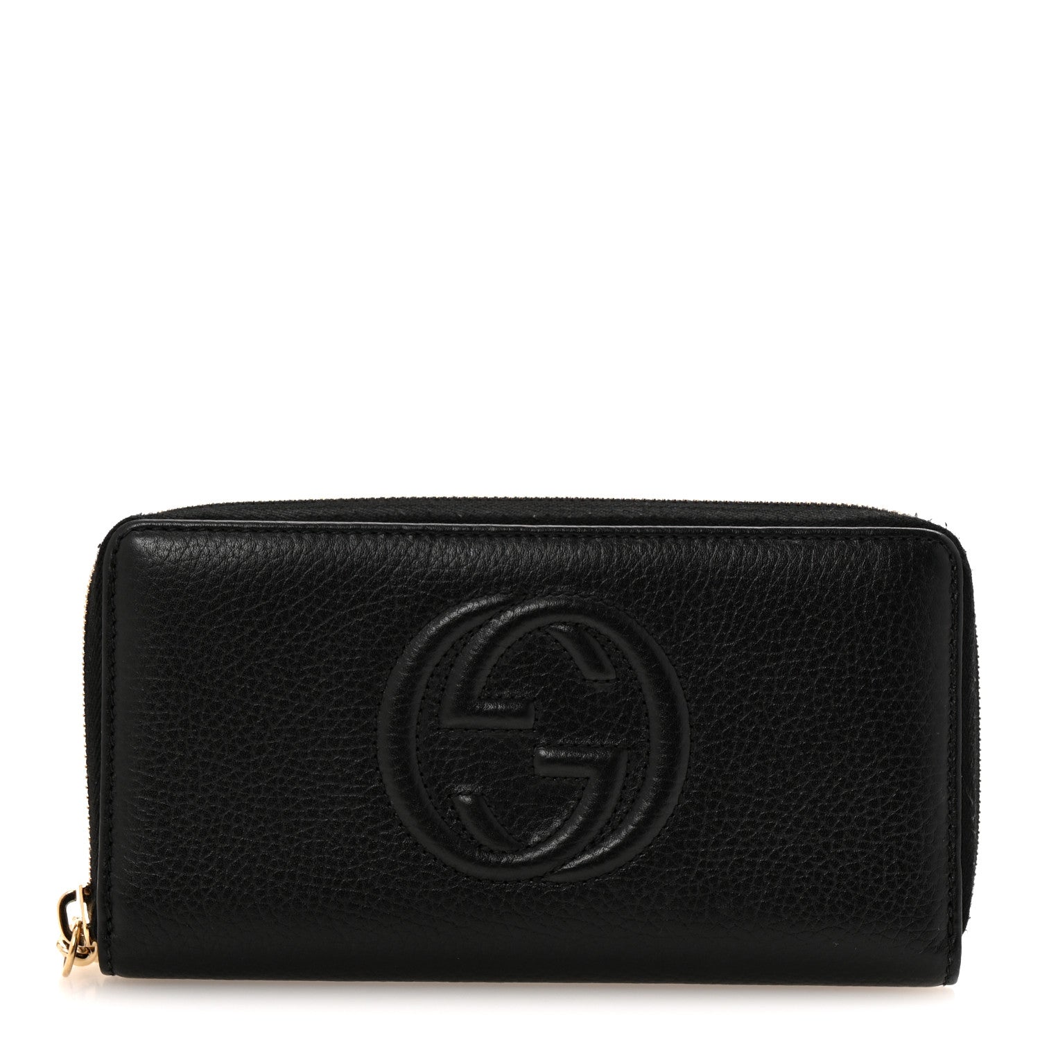 Gucci Pebbled Calfskin Soho Zip Around Wallet Black 1 of 11