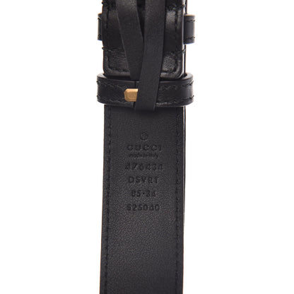 Gucci Calfskin Matelasse GG Marmont Belt Bag 85 34 Black 10 of 11