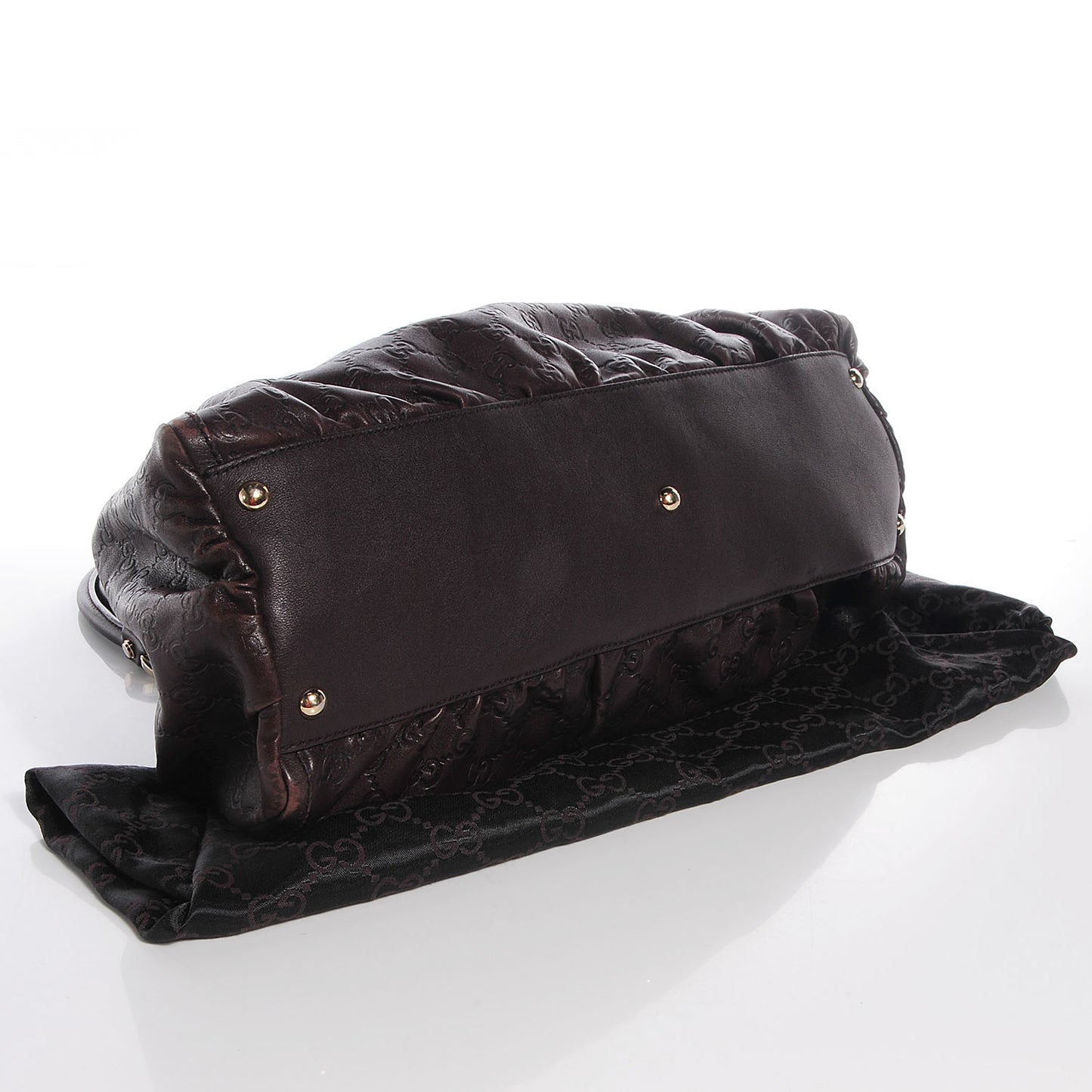 Guccissima D Gold Large Shoulder Bag Brown
