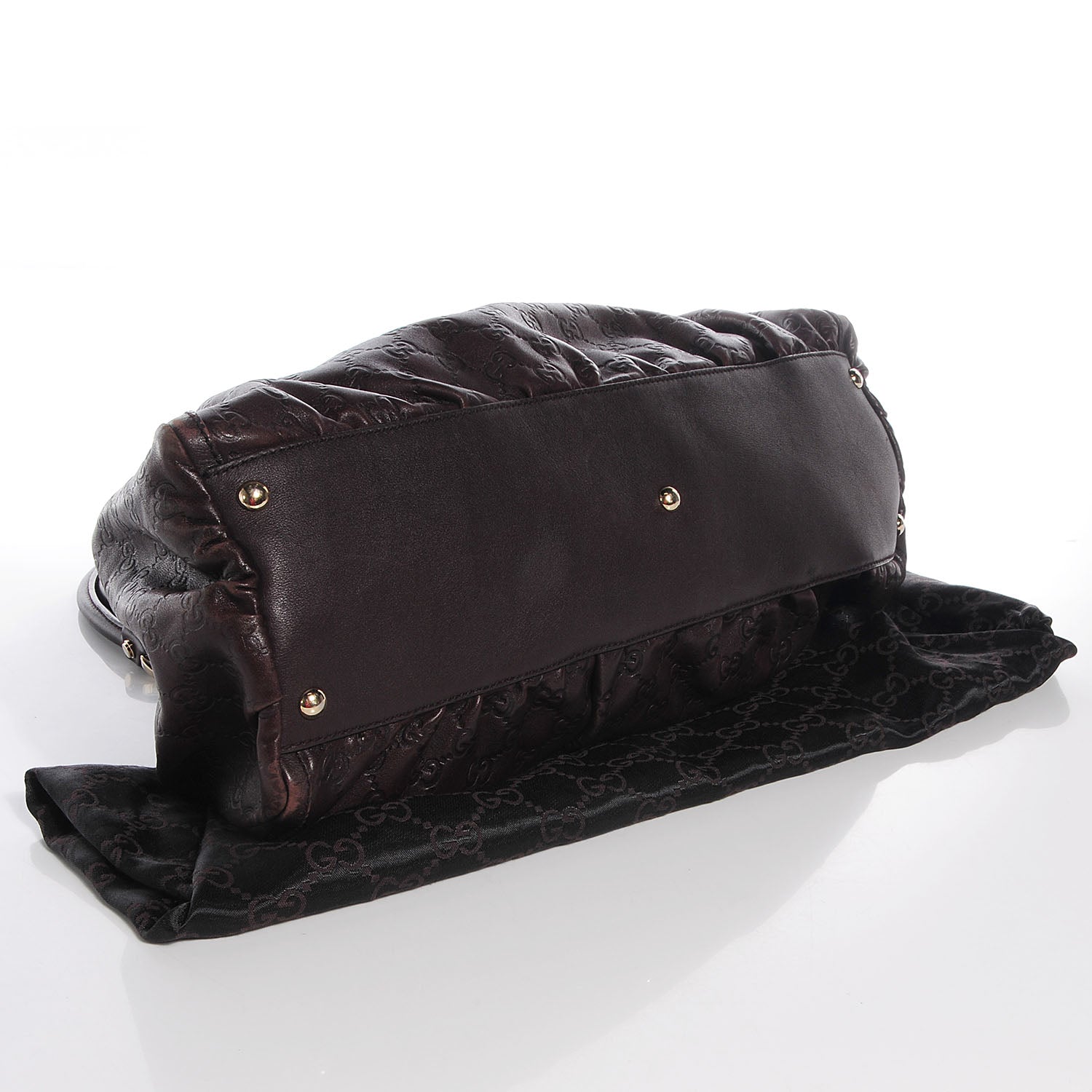 Gucci Guccissima D Gold Large Shoulder Bag Brown 4 of 8