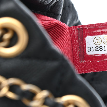 Chanel Calfskin Quilted Pearl Mini About Pearls Drawstring Bucket Bag Black 6 of 6