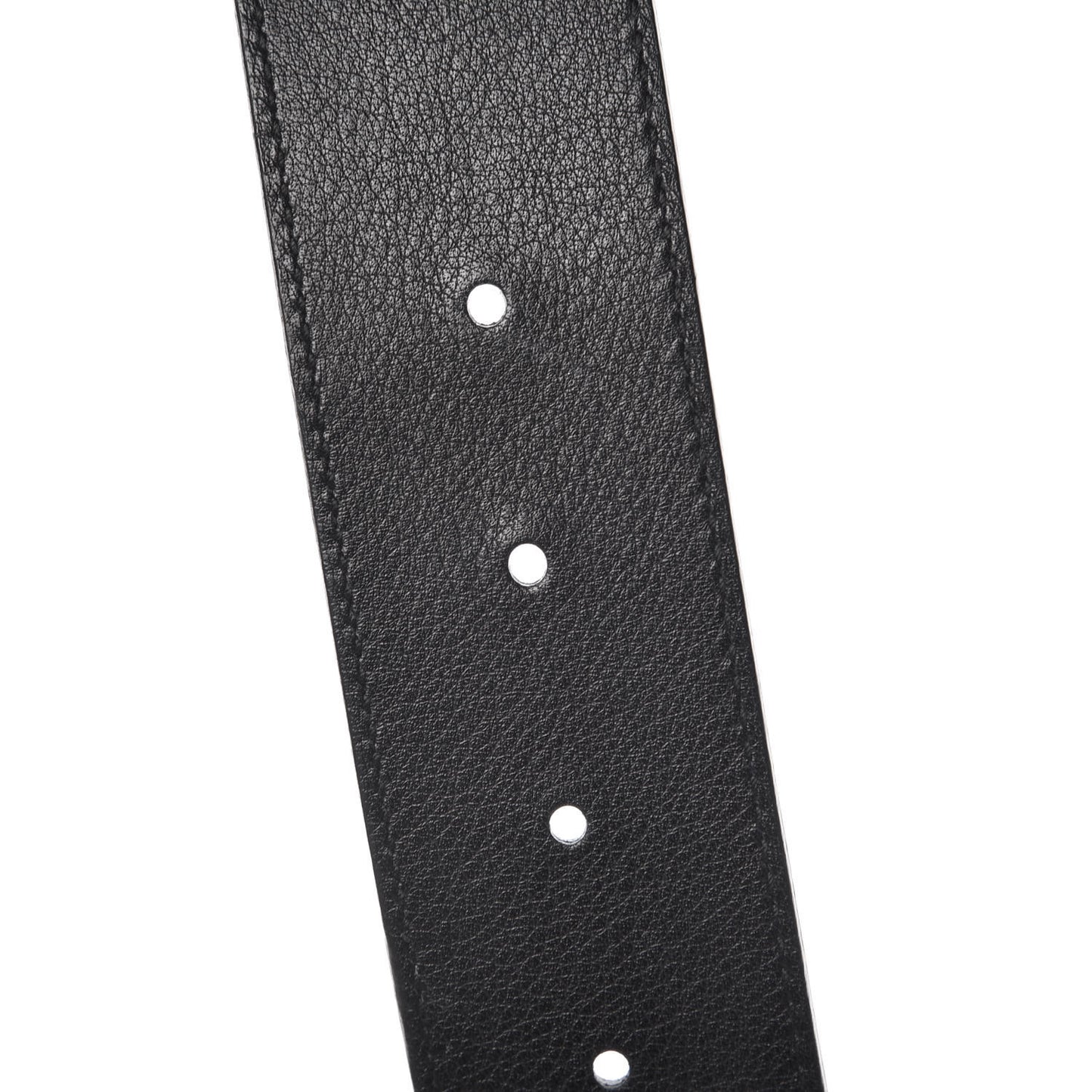 Textured Dollar Calfskin Nickel Double G 40mm Belt 80 32 Black