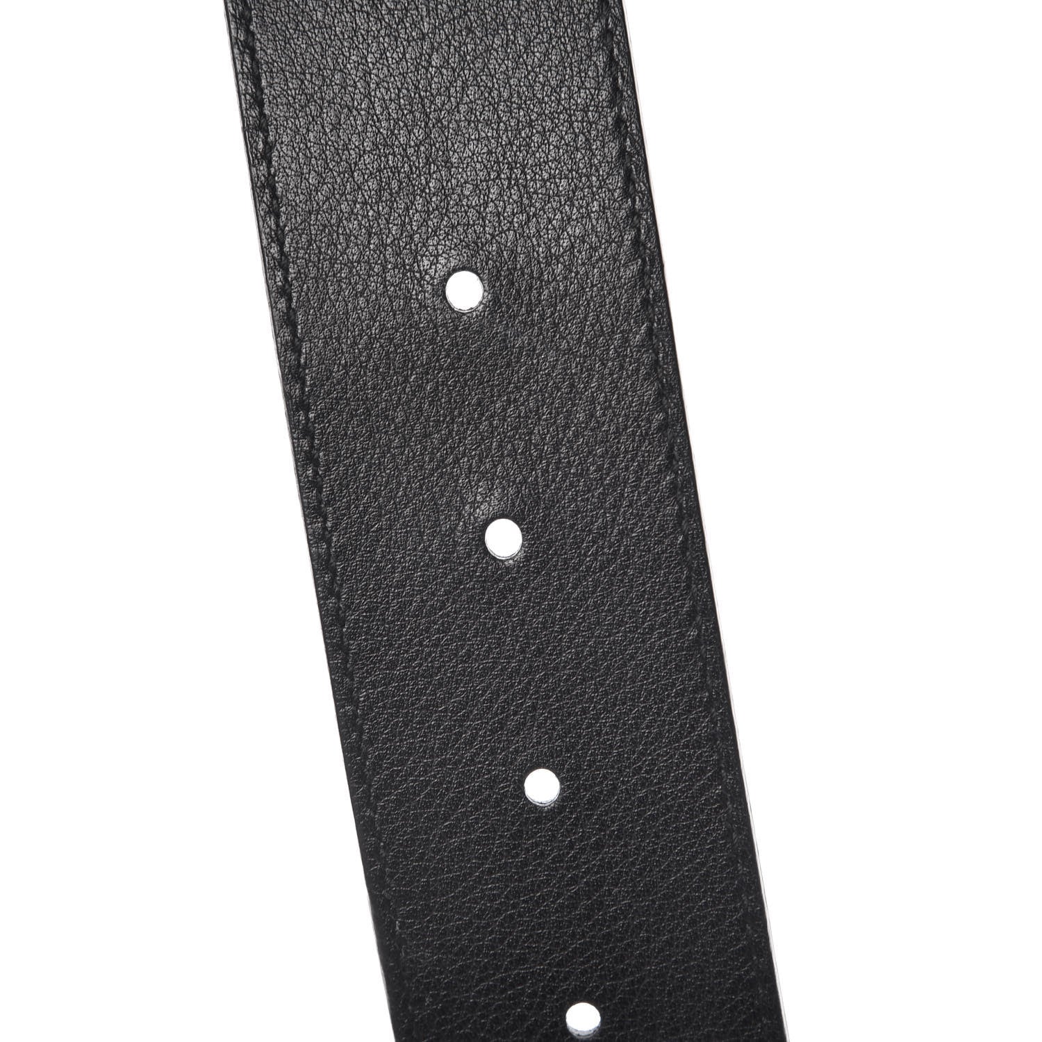 Gucci Textured Dollar Calfskin Nickel Double G 40mm Belt 80 32 Black 8 of 9