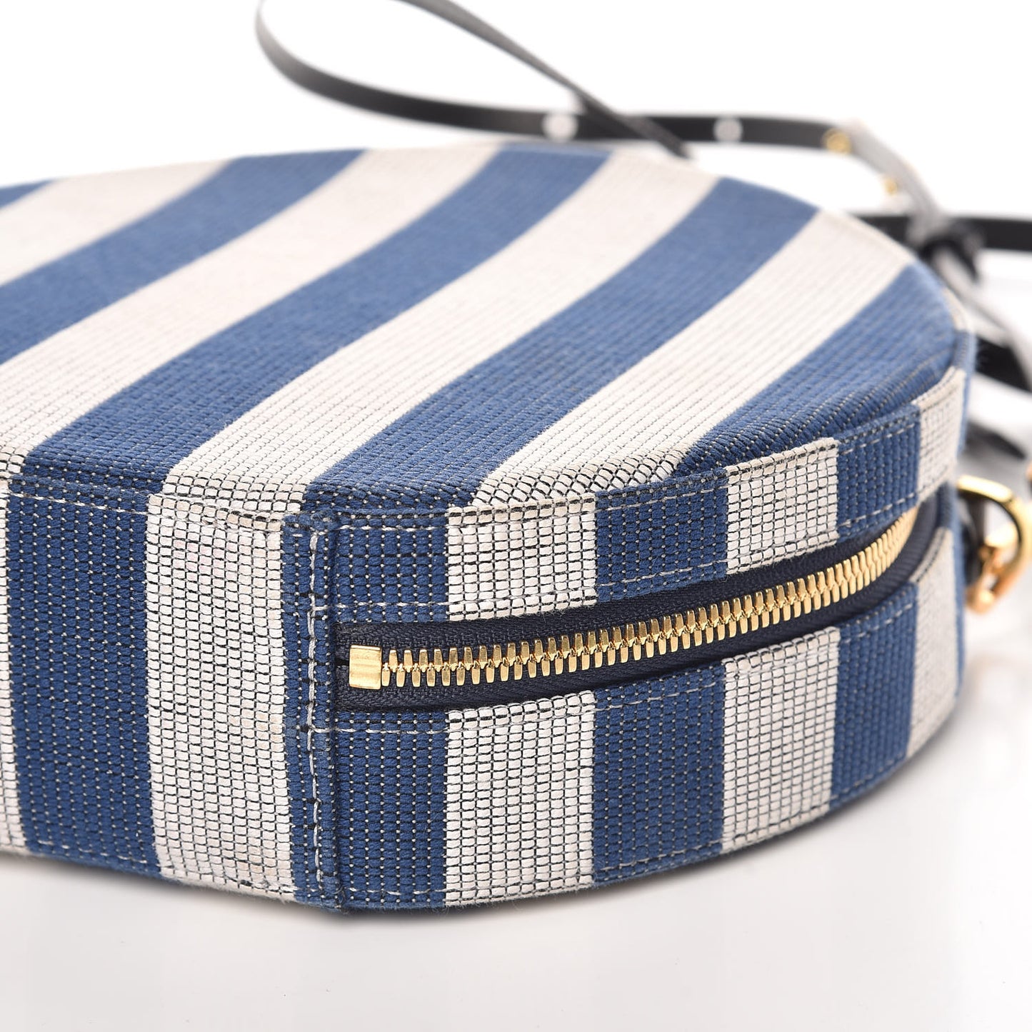 Canvas Stripe Circle Crossbody Blue White