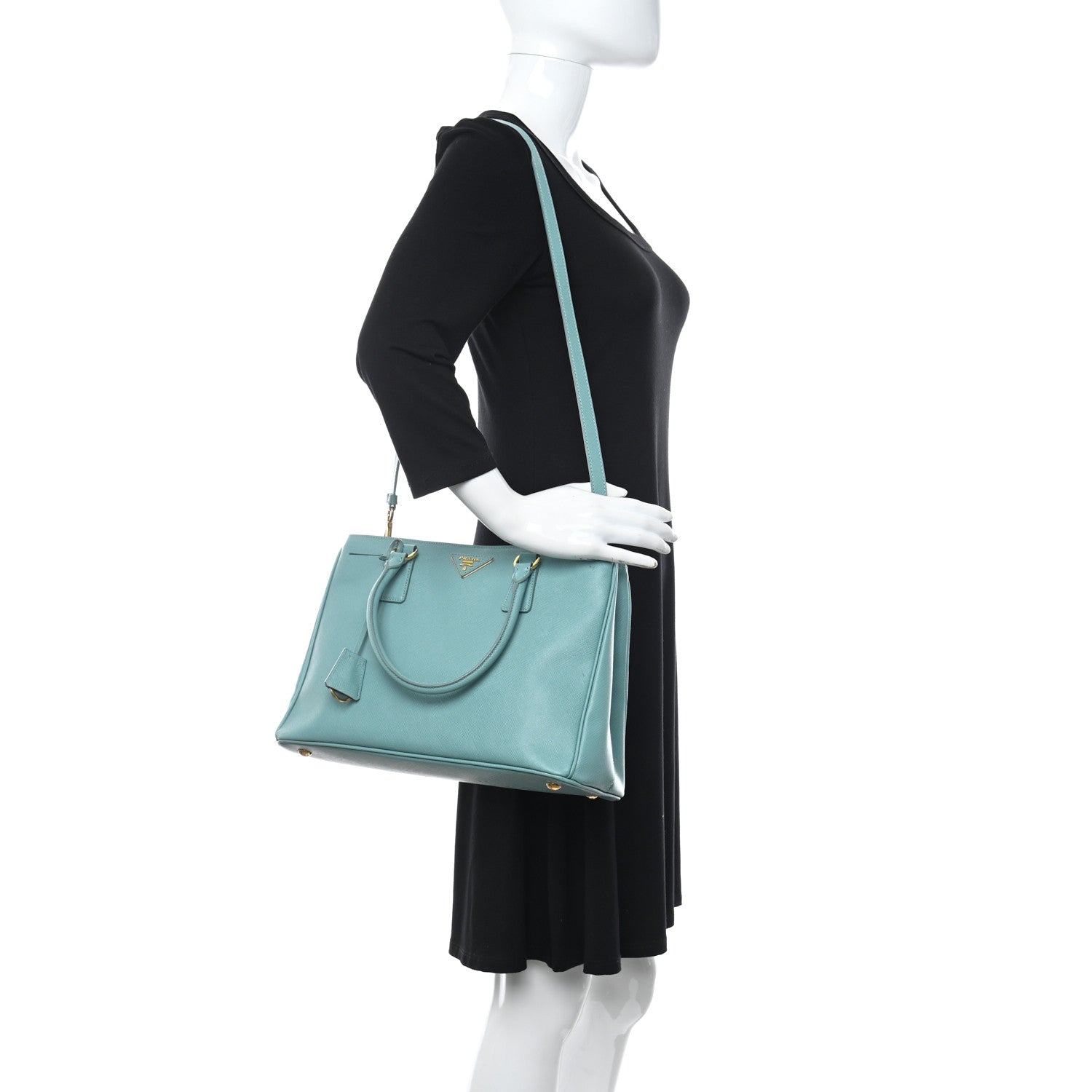 Prada Saffiano Medium Galleria Double Zip Tote Turchese 2 of 13