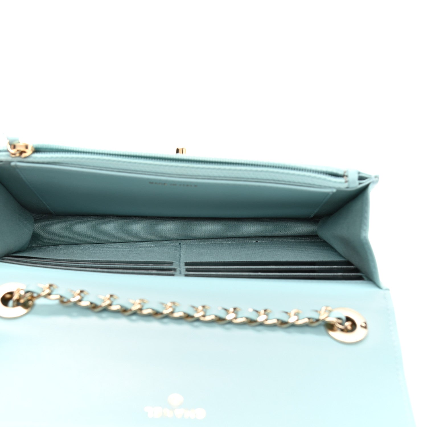 Chanel Lambskin Quilted Trendy CC Wallet On Chain WOC Light Blue 5 of 9