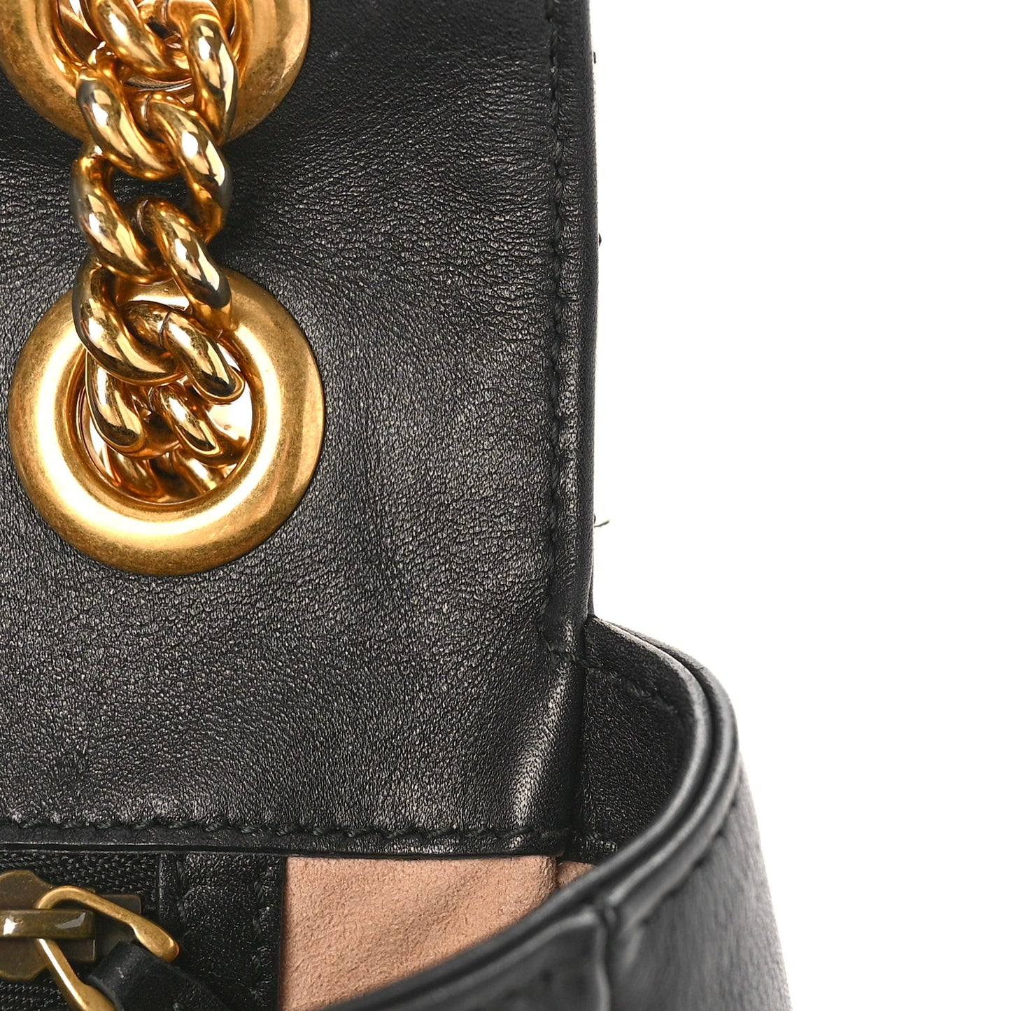 Calfskin Matelasse Small GG Marmont Shoulder Bag Black