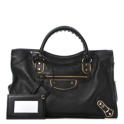 Balenciaga Chevre Gold Metallic Edge Hardware City Black 1 of 7
