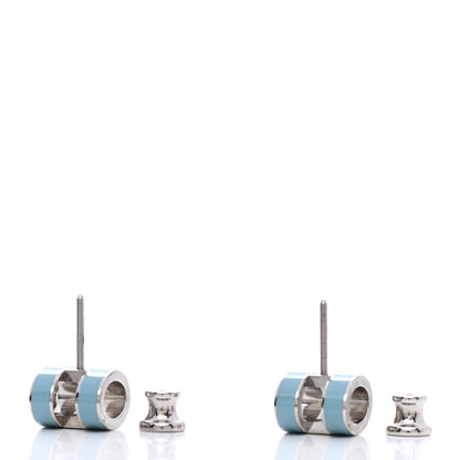 Hermes Palladium Lacquered Pop H Earrings Celeste 3 of 6