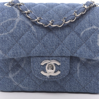 Chanel Denim CC Quilted Mini Square Flap Blue 10 of 11