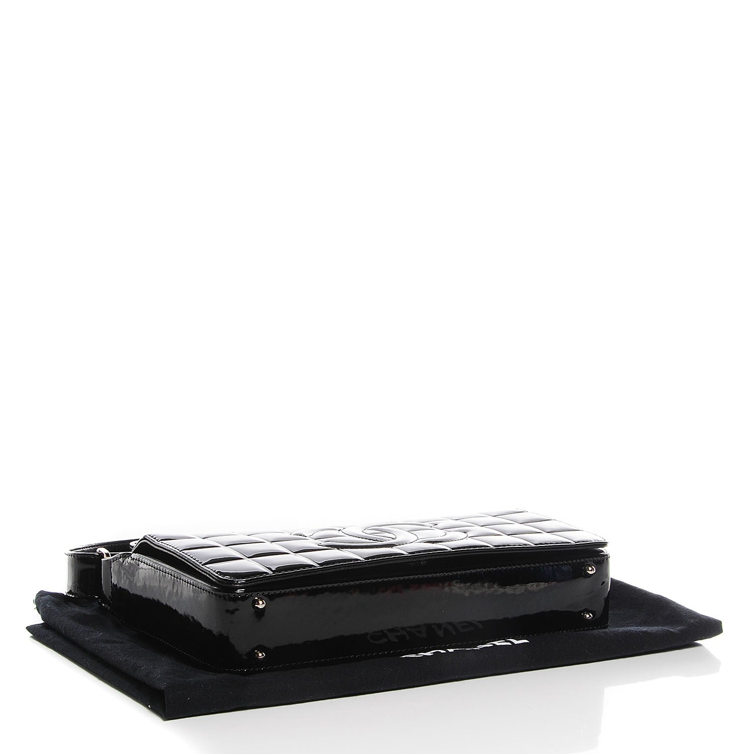 Chanel Patent Quilted CC Chocolate Bar Flap Black 4 of 8