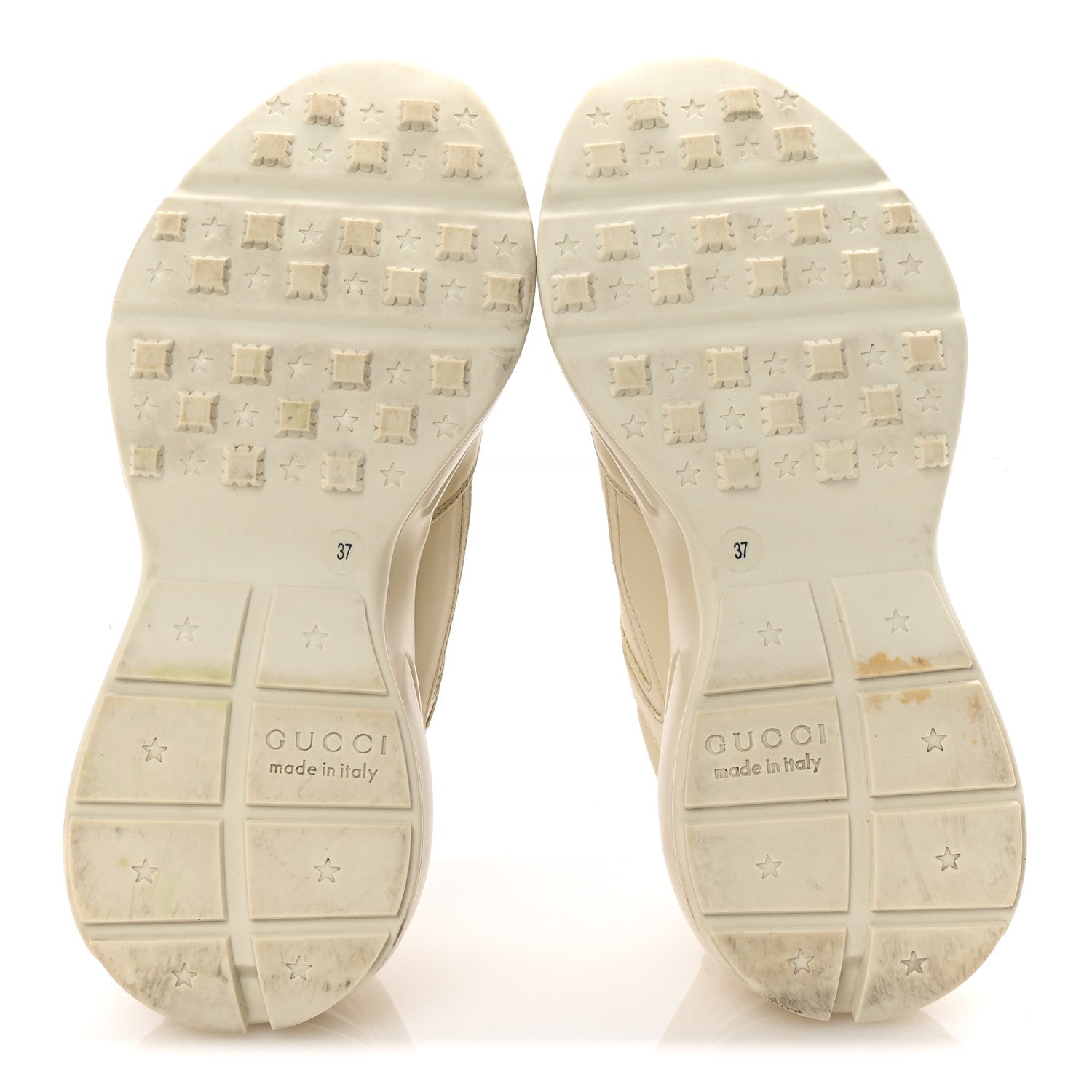 Gucci Calfskin Logo Womens Rhyton Sneakers 37 Ivory 6 of 10