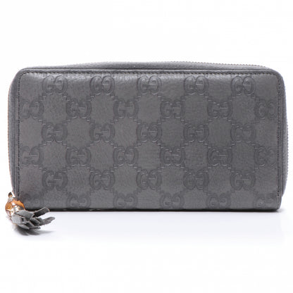 Gucci Guccissima Bamboo Tassel Zip Around Wallet Grey 1 of 7