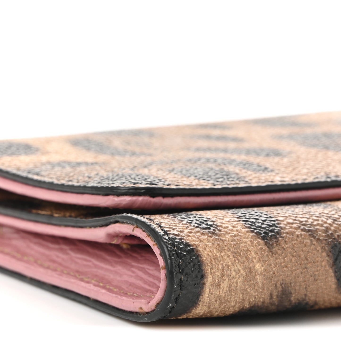Dauphine Leopard Print Wallet On Chain Brown Black