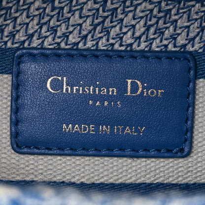 Christian Dior Canvas Toile De Jouy Reverse Embroidered Medium Lady D-Lite Fluorescent Blue 6 of 9