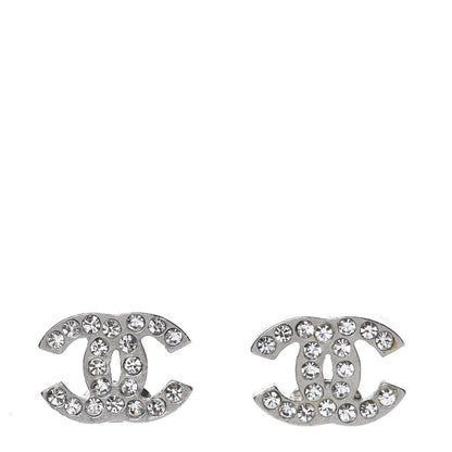 Chanel Crystal Mini Timeless CC Earrings Silver 1 of 4