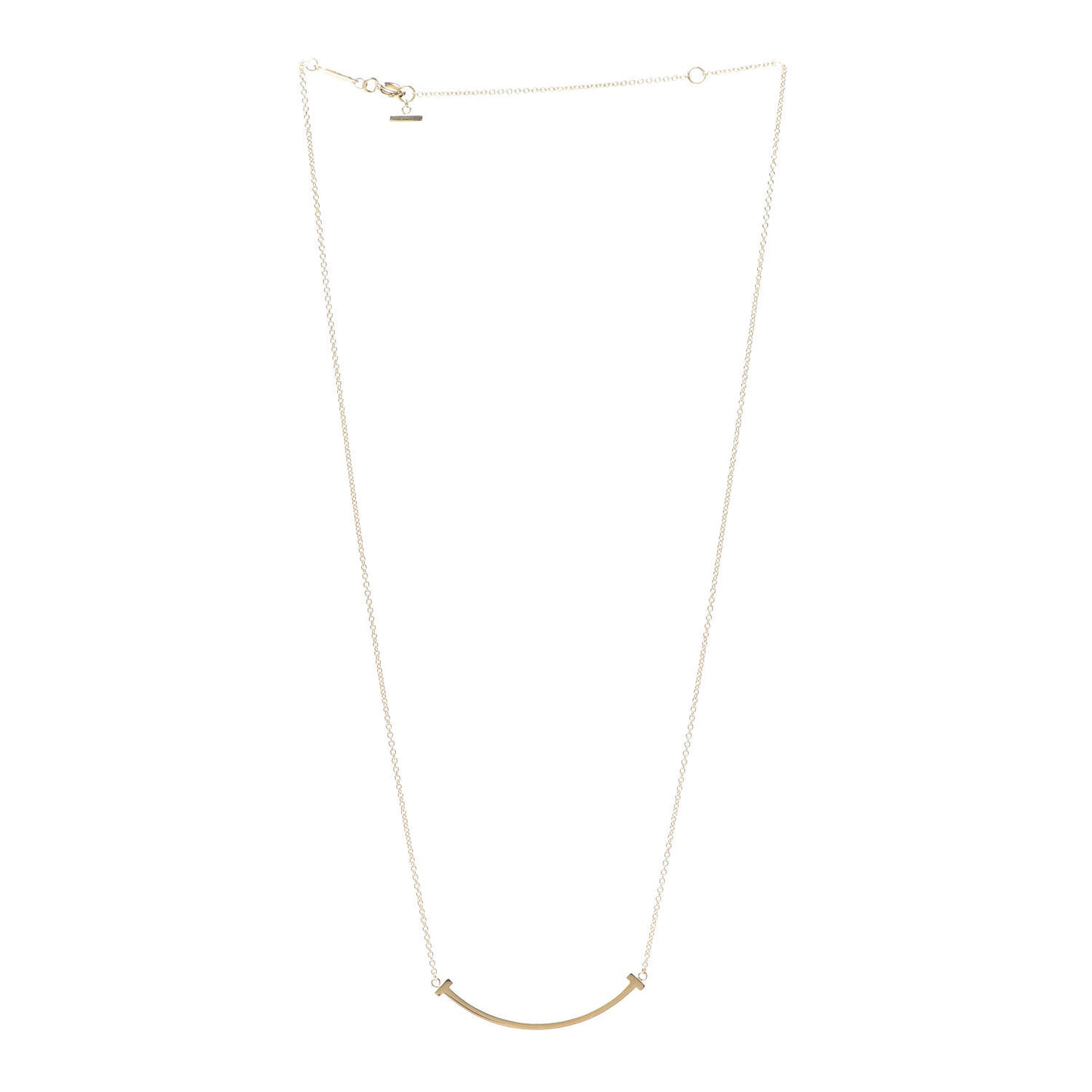 18K Yellow Gold Small T Smile Pendant Necklace