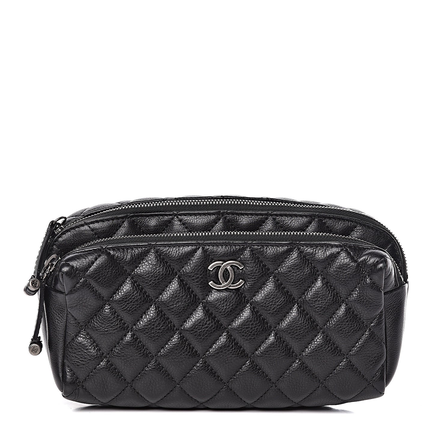 Calfskin Quilted Waist Bag Black