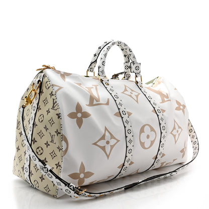 Louis Vuitton Monogram Giant Keepall Bandouliere 50 Kaki Beige 3 of 14