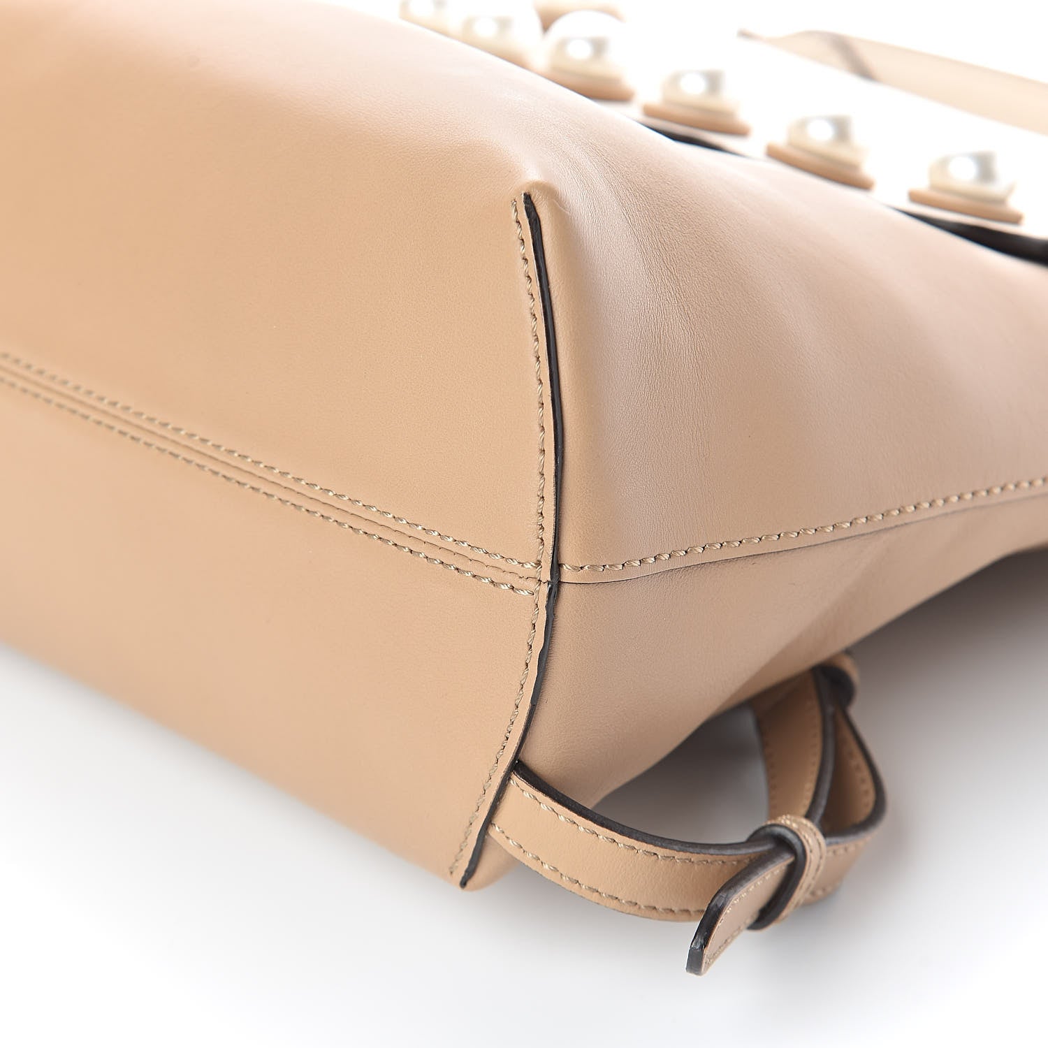 Fendi Vitello Century Pearl Bi-Color Scalloped Back to School Backpack Cuoio Camelia 8 of 10