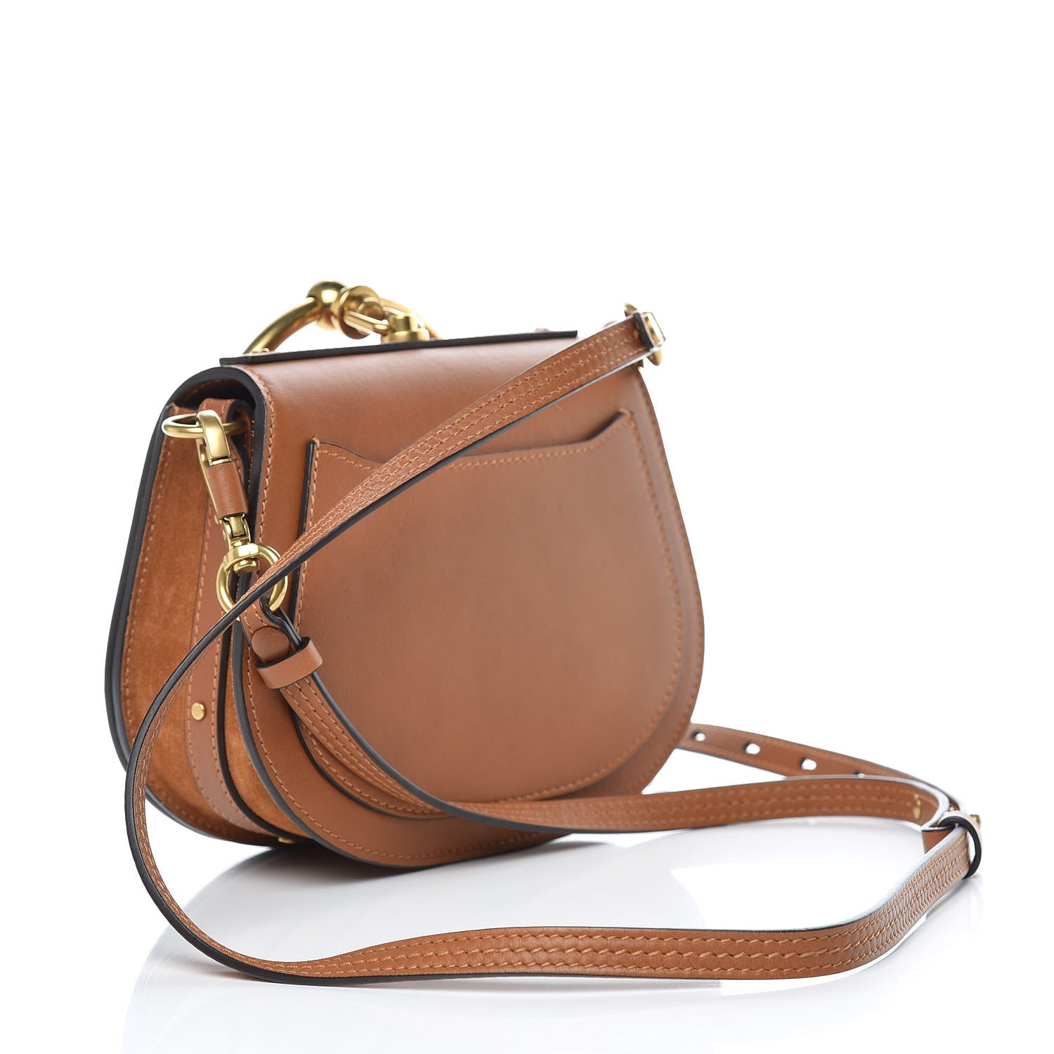 Chloe Calfskin Suede Small Nile Bracelet Bag Caramel 3 of 10