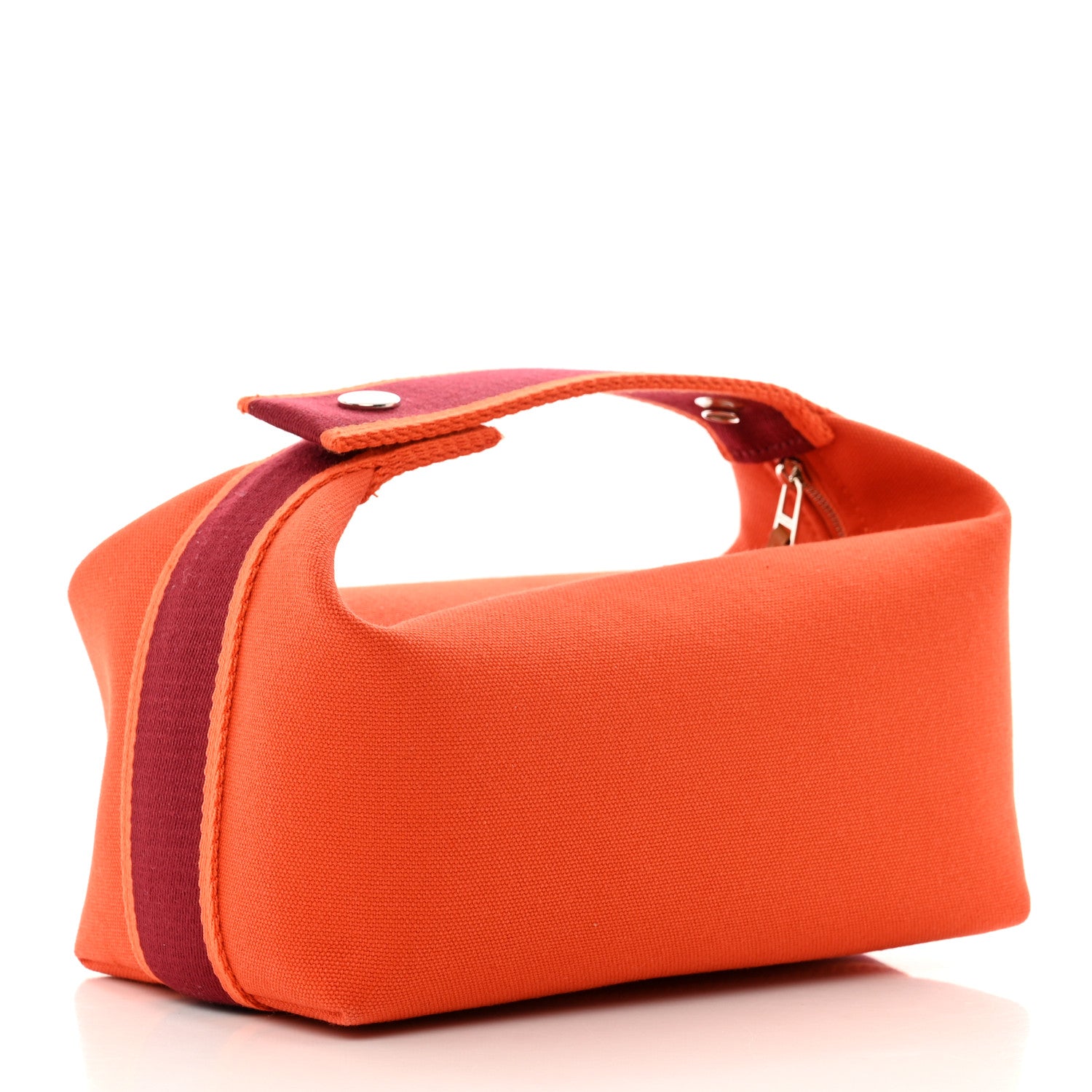 Hermes Canvas Small Bride-A-Brac Pouch Orange Burgundy 3 of 6