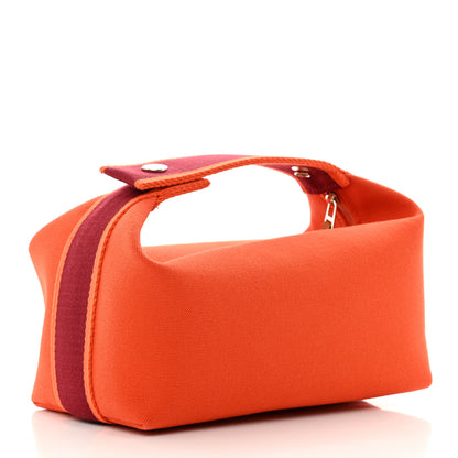 Hermes Canvas Small Bride-A-Brac Pouch Orange Burgundy 3 of 6