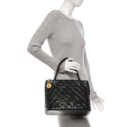 Chanel Lambskin Quilted Medallion Tote Black 2 of 11