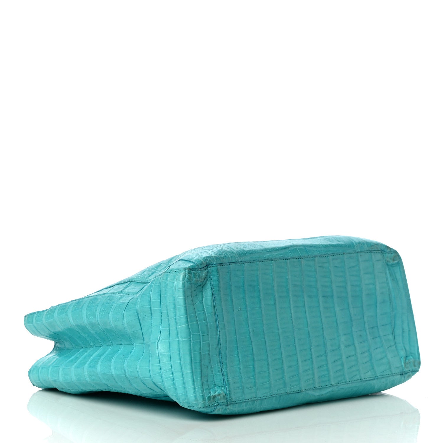 Nancy Gonzalez Glossy Crocodile Chain Tote Turquoise 4 of 10