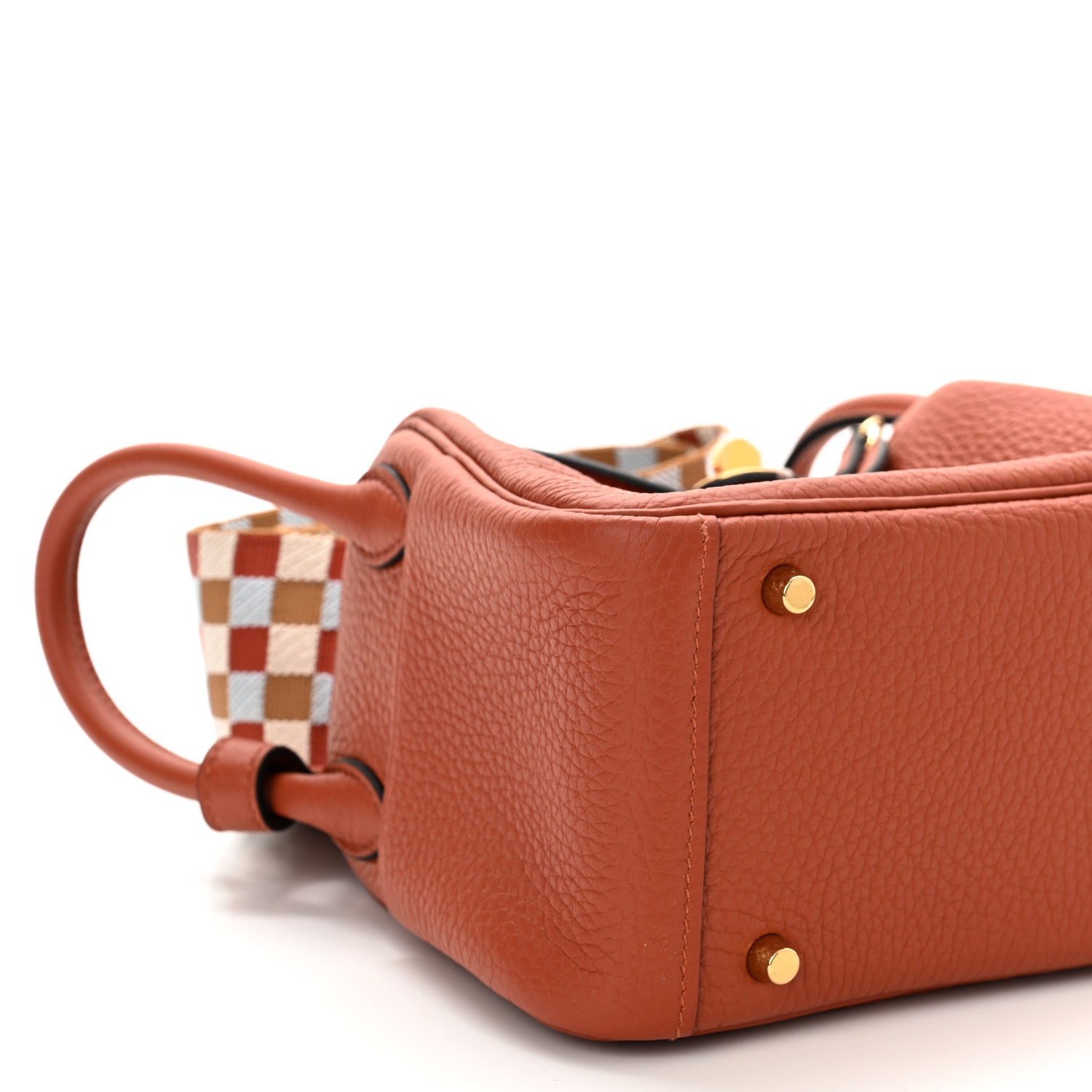 Hermes Taurillon Clemence Maxi Quadrille Mini Lindy 20 Cuivre Chai Nata Bleu Brume 8 of 10