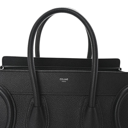 Celine Drummed Calfskin Micro Luggage Black 8 of 10