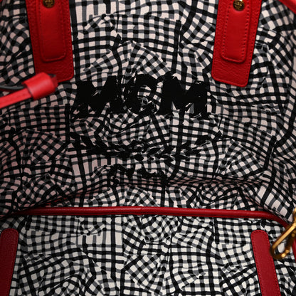 MCM Visetos Medium Liz Reversible Shopper Tote Ruby Red 6 of 17