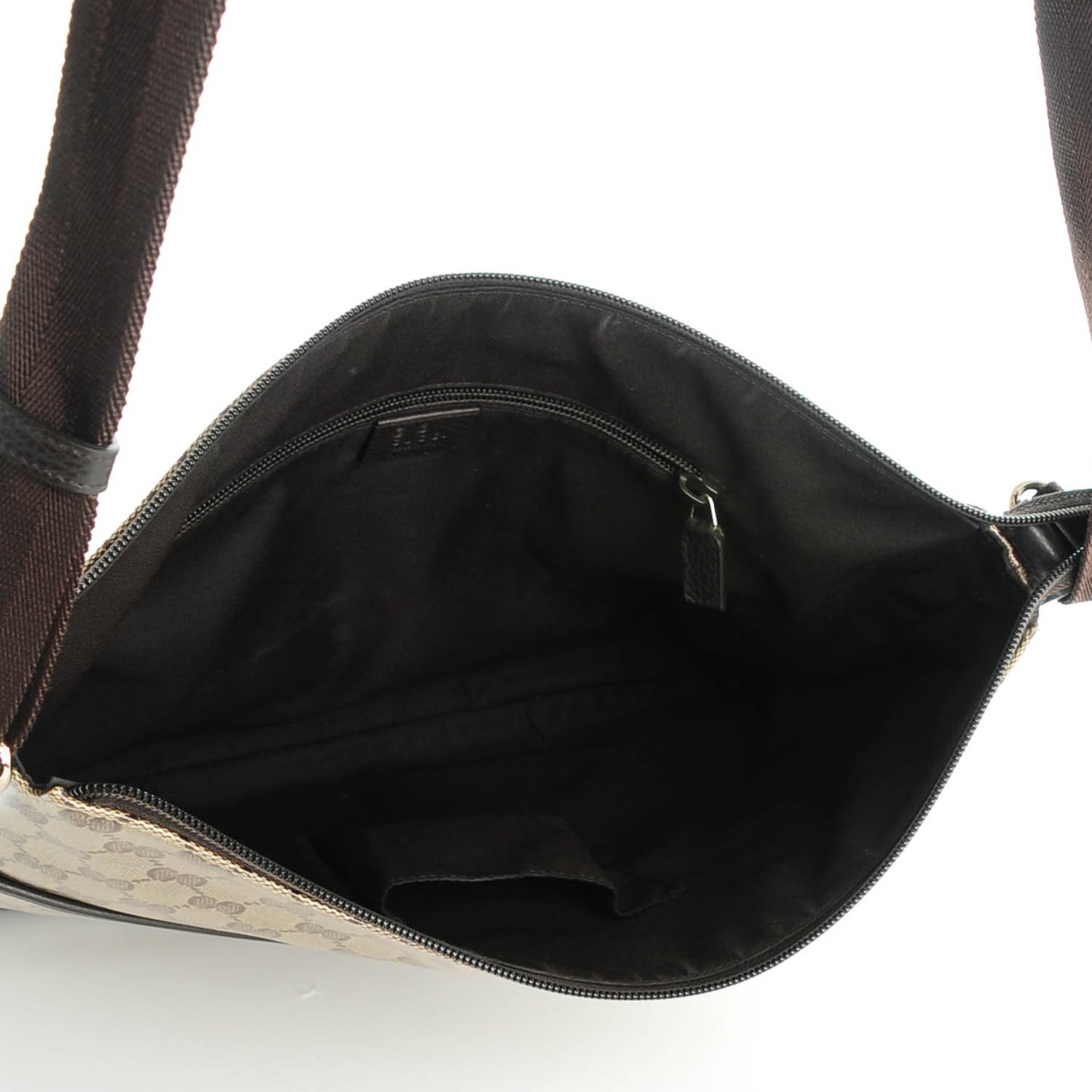 Crystal Monogram Medium Flat Messenger Bag Dark Brown