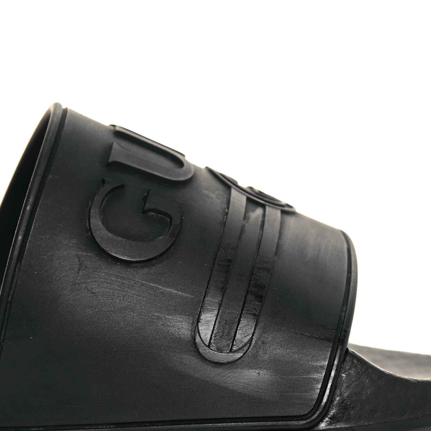 Gucci Rubber Womens Logo Slide Sandals 38 Black 9 of 12