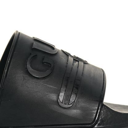 Gucci Rubber Womens Logo Slide Sandals 38 Black 9 of 12