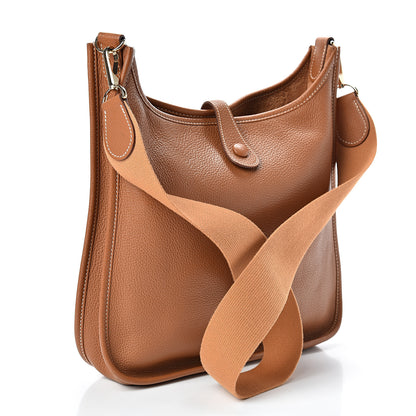 Hermes Taurillon Clemence Evelyne PM Gold 2 of 13