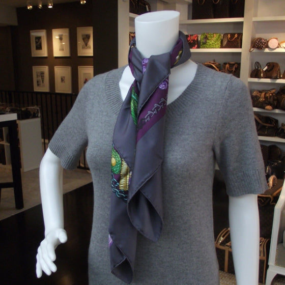 Hermes Silk Le Timbalier Scarf 90 Violet 2 of 6